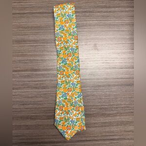Class Club Floral Tie - Orange and Green
